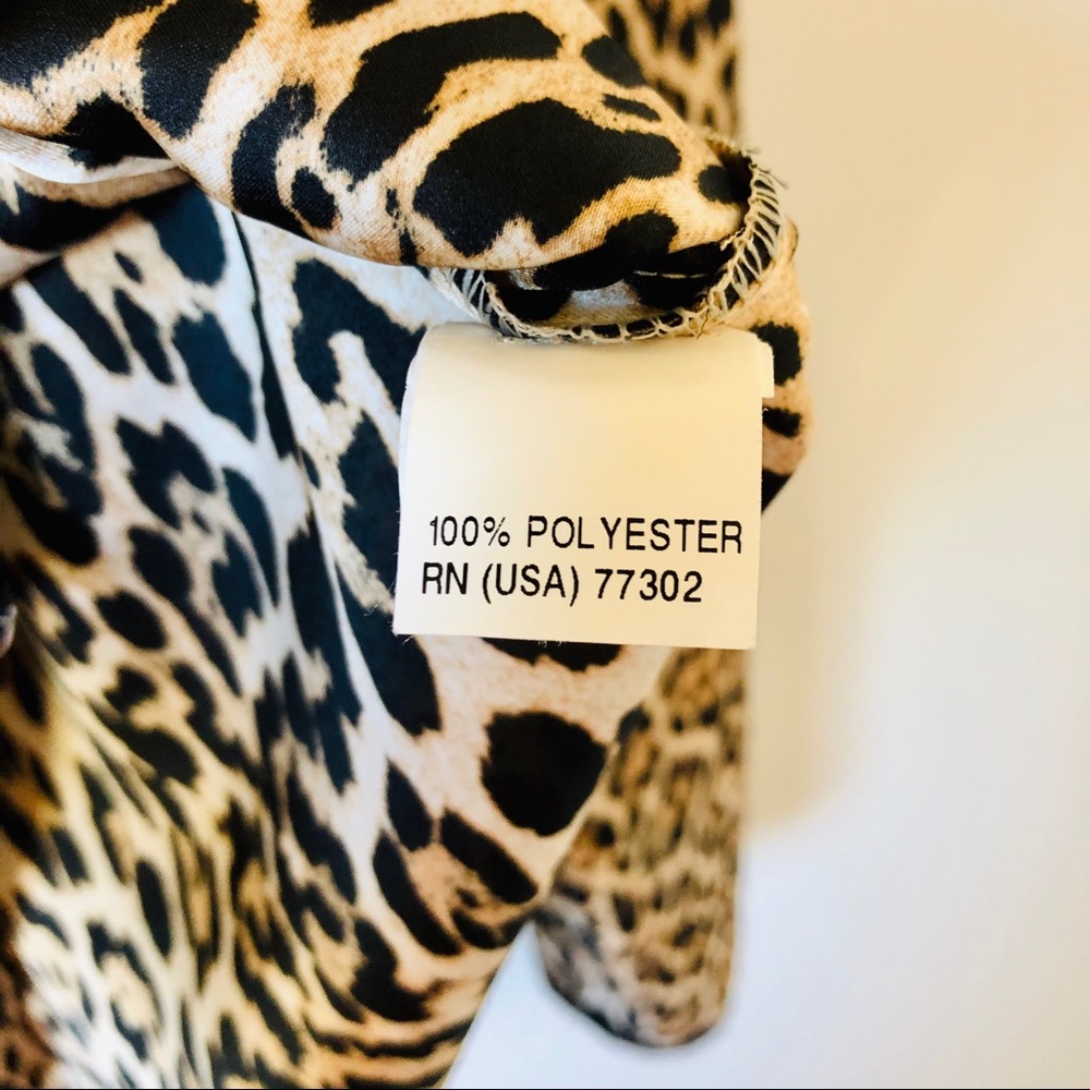 Zara Basic Leopard Print Button Blouse Small - Picture 10 of 11